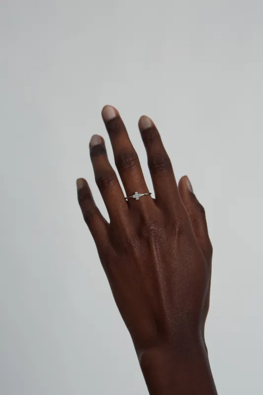 Cross Zirconia Ring Silver sold by Ivalo.com