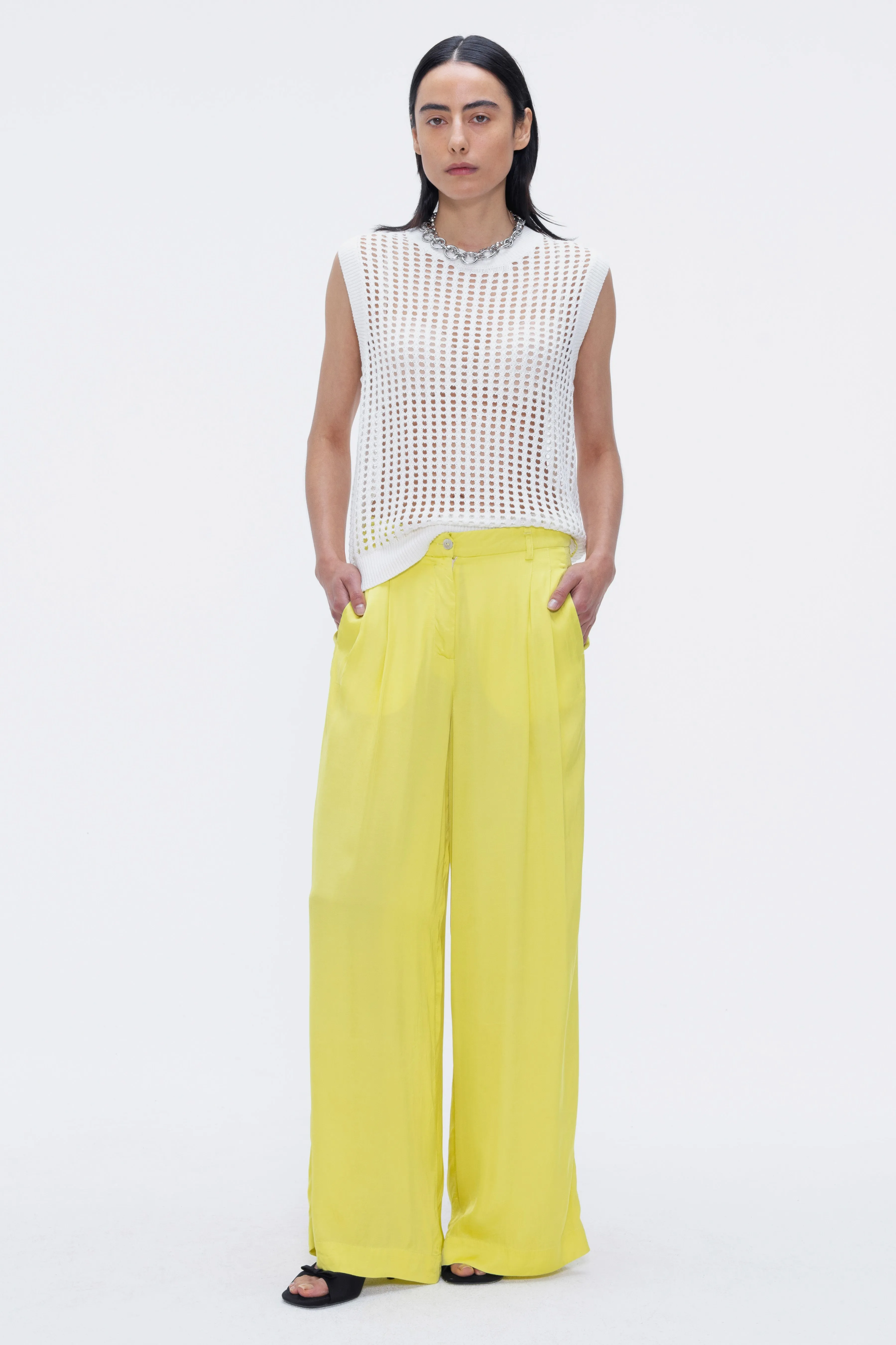 Pansmokey Viscose Trousers Yellow sold by Ivalo.com