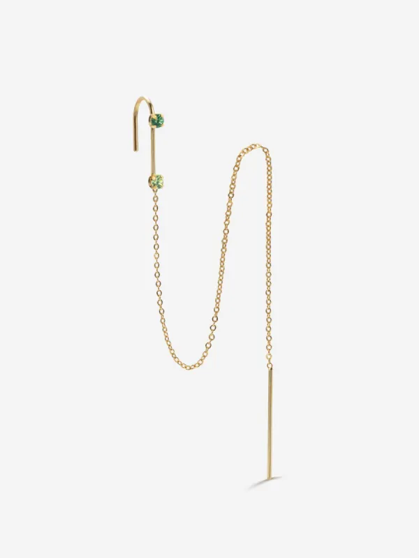 Prosper Single Chain Earring Green sold by Ivalo.com