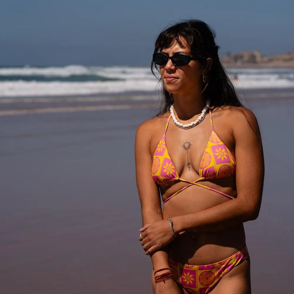 Triangle Bikini Top Symbols Pink/Yellow sold by Ivalo.com product image thumbnail 2