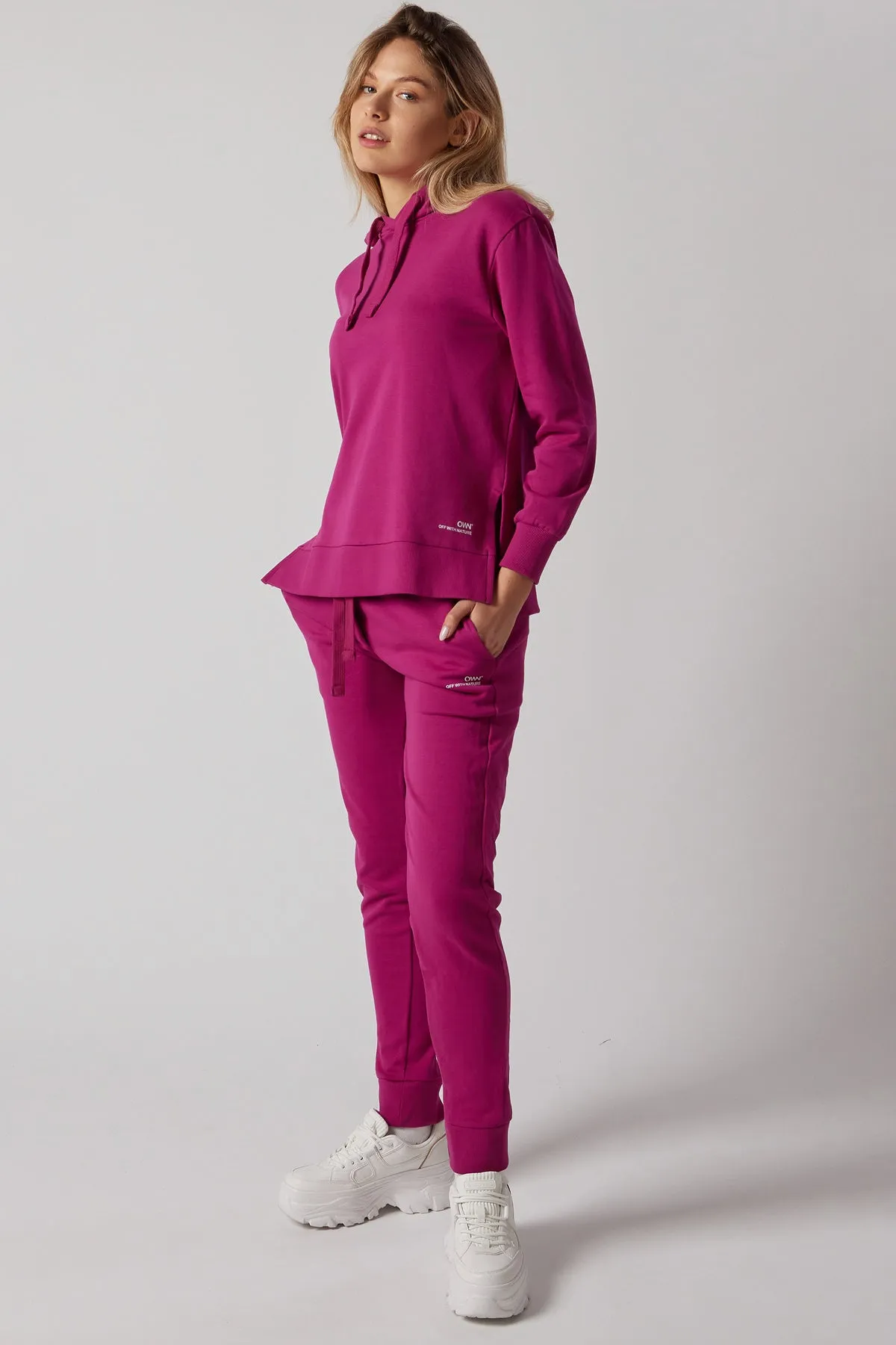 Women's Sweatsuit Set With Slits Fuchsia sold by Ivalo.com