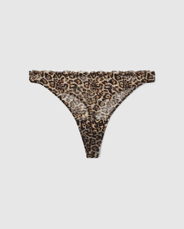 Lace Thong Gold Leopard sold by Ivalo.com