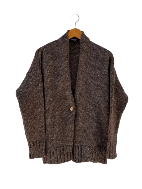 Artisan Cardigan Pure Ecological Wool Brown sold by Ivalo.com