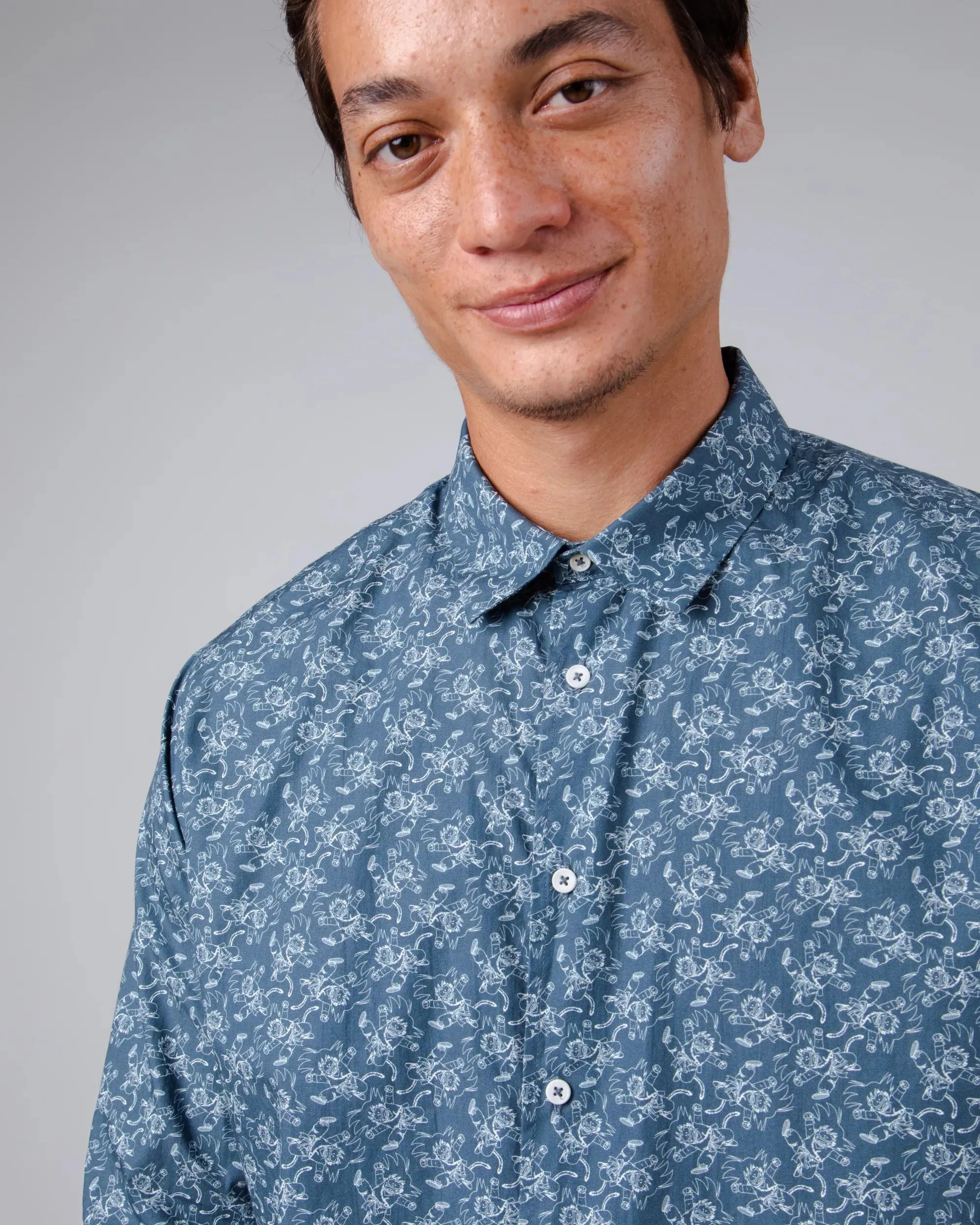 Dragon Ball Goku Men's Button-up Shirt Navy Blue sold by Ivalo.com product image thumbnail 5