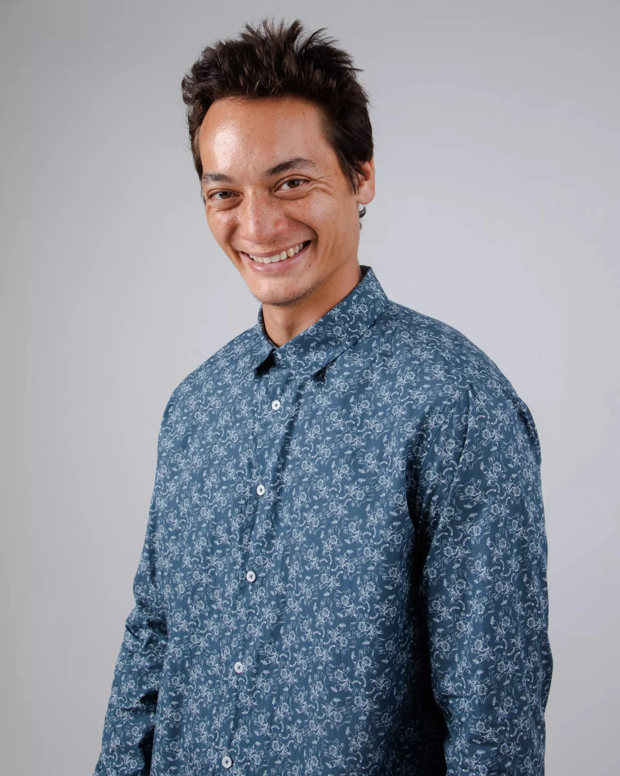 Dragon Ball Goku Men's Button-up Shirt Navy Blue sold by Ivalo.com product image thumbnail 3