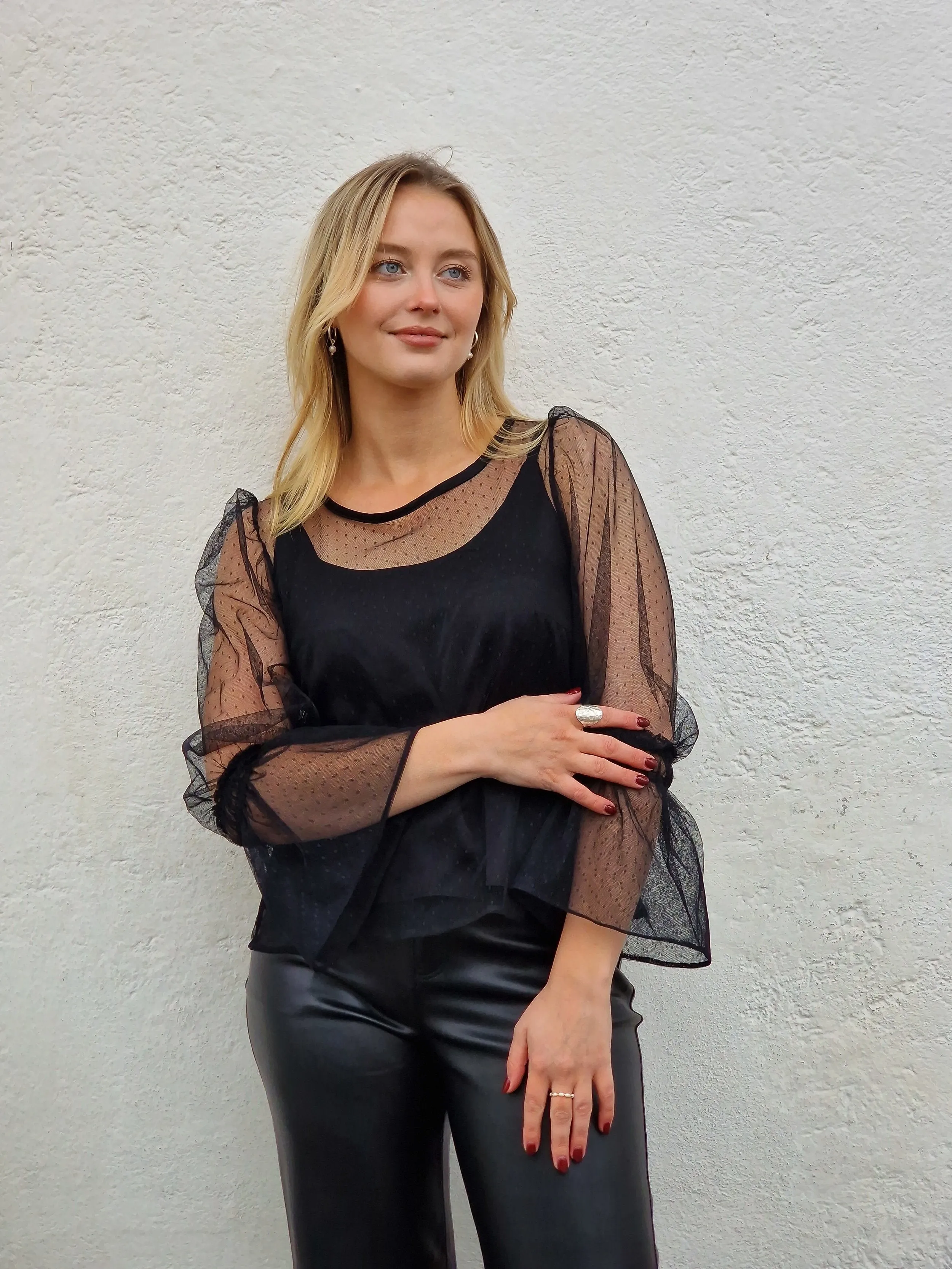 Mesh Dot Blouse Black sold by Ivalo.com product image thumbnail 3