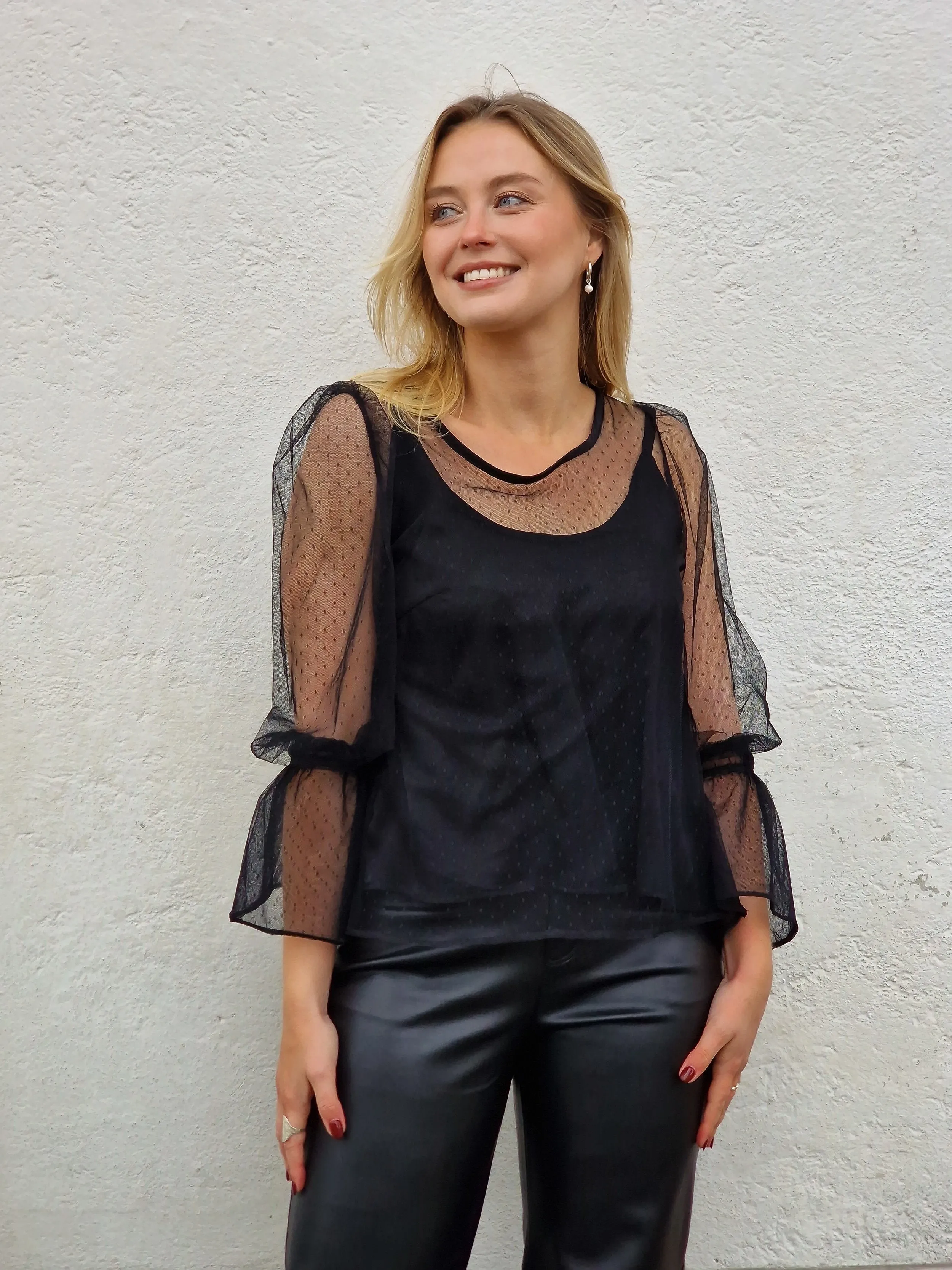 Mesh Dot Blouse Black sold by Ivalo.com product image thumbnail 2