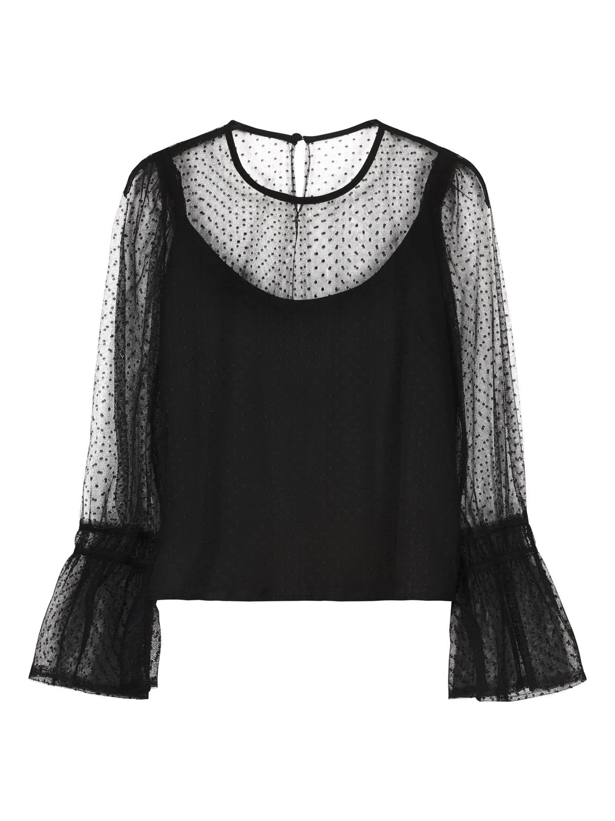Mesh Dot Blouse Black sold by Ivalo.com