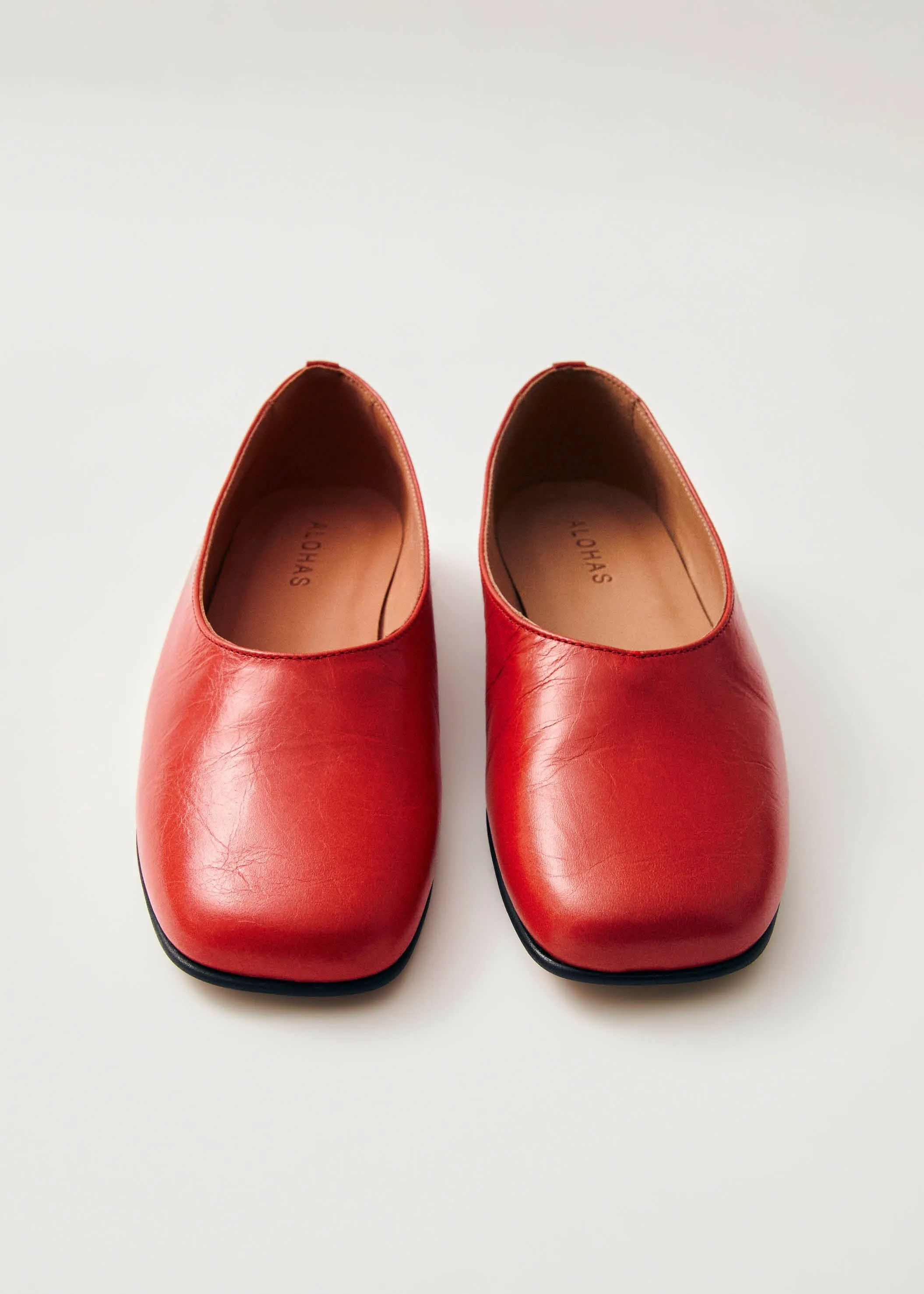 Edie Leather Ballet Flats Red sold by Ivalo.com