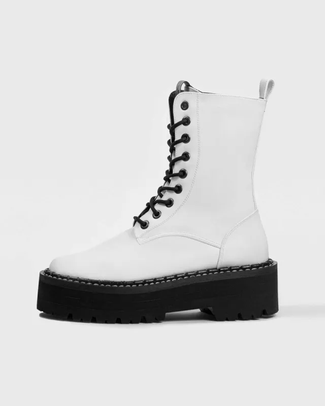 Worker Monster Cactus Leather Boots White sold by Ivalo.com