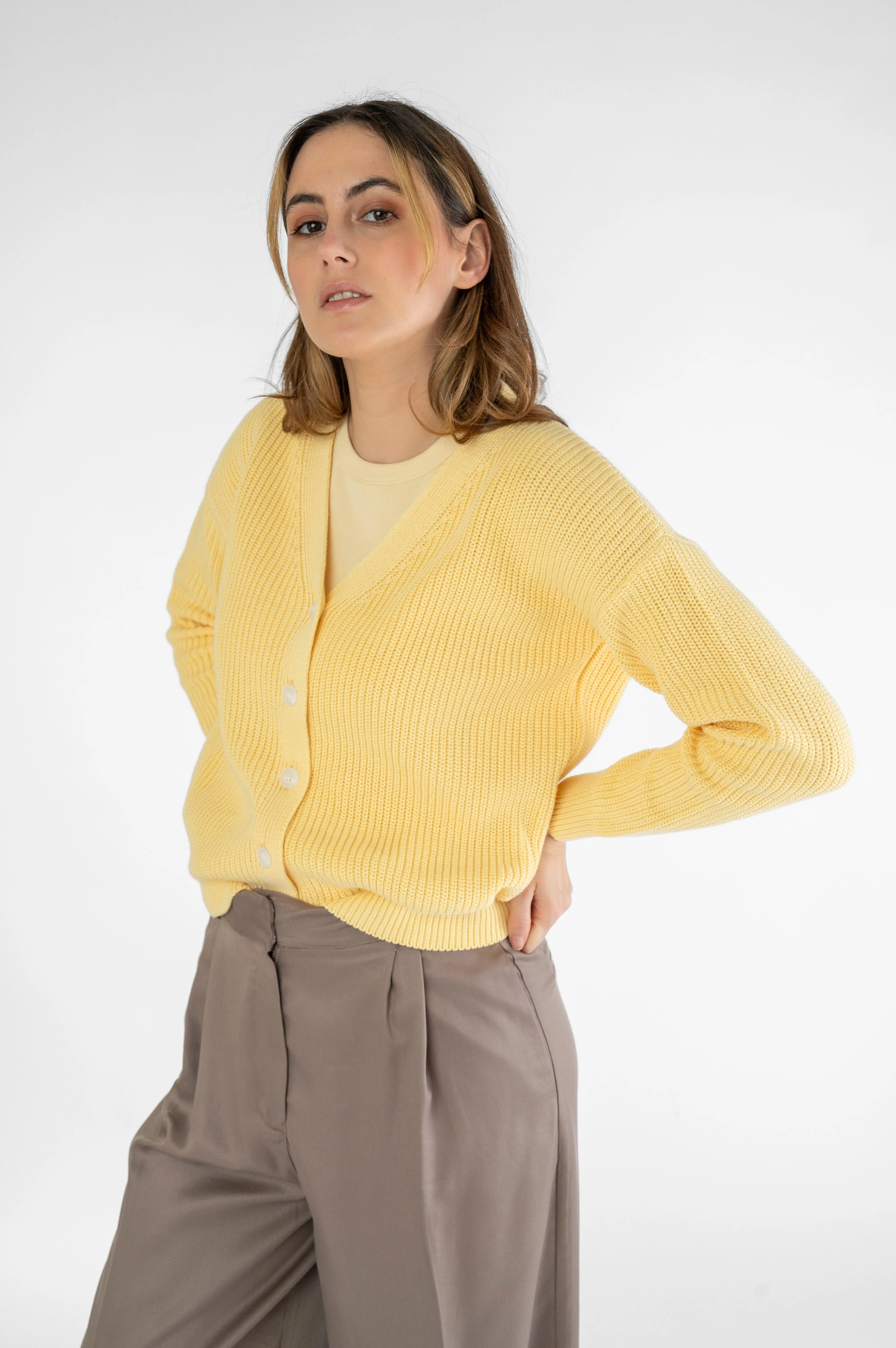 Short Cardigan Light Yellow sold by Ivalo.com