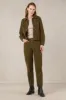 Caroline Corduroy Cropped Pants Moss Green sold by Ivalo.com