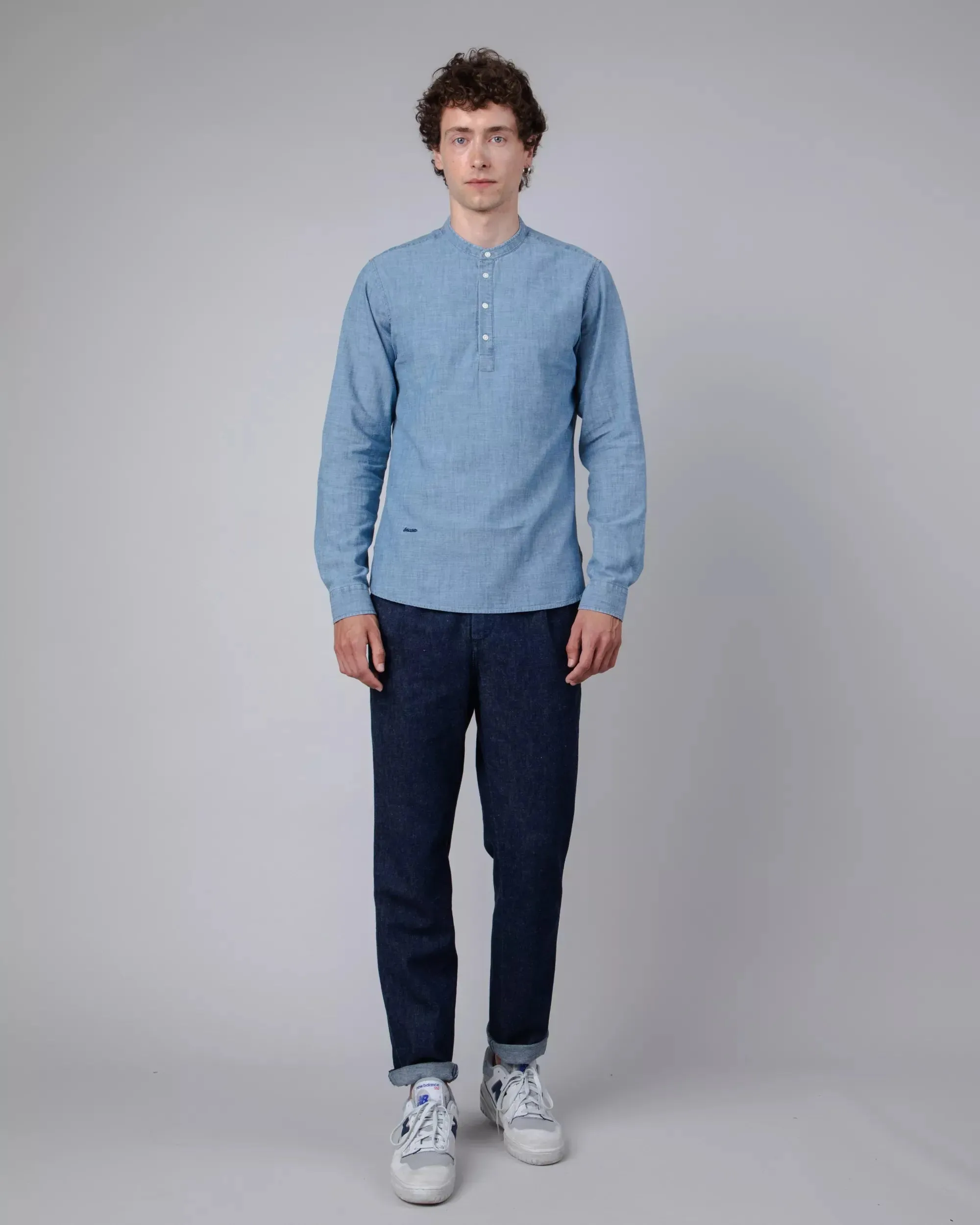 Henley Men's Denim Shirt Indigo Blue sold by Ivalo.com product image thumbnail 3