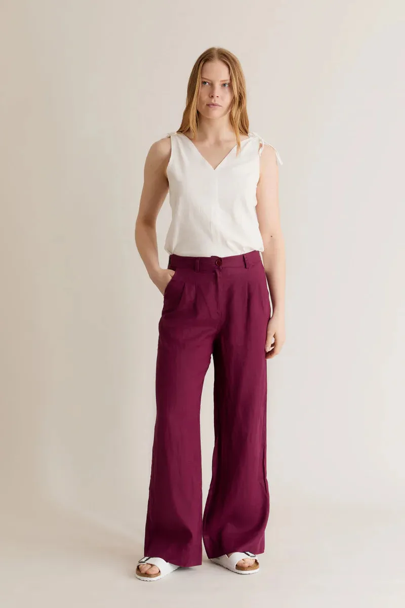Lion Linen Trousers Berry Red sold by Ivalo.com product image thumbnail 2