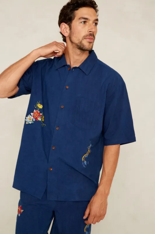 Hans Shirt Natural Indigo sold by Ivalo.com