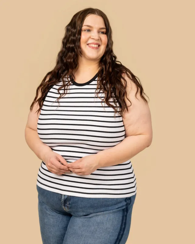 Sleeveless Top Striped White sold by Ivalo.com