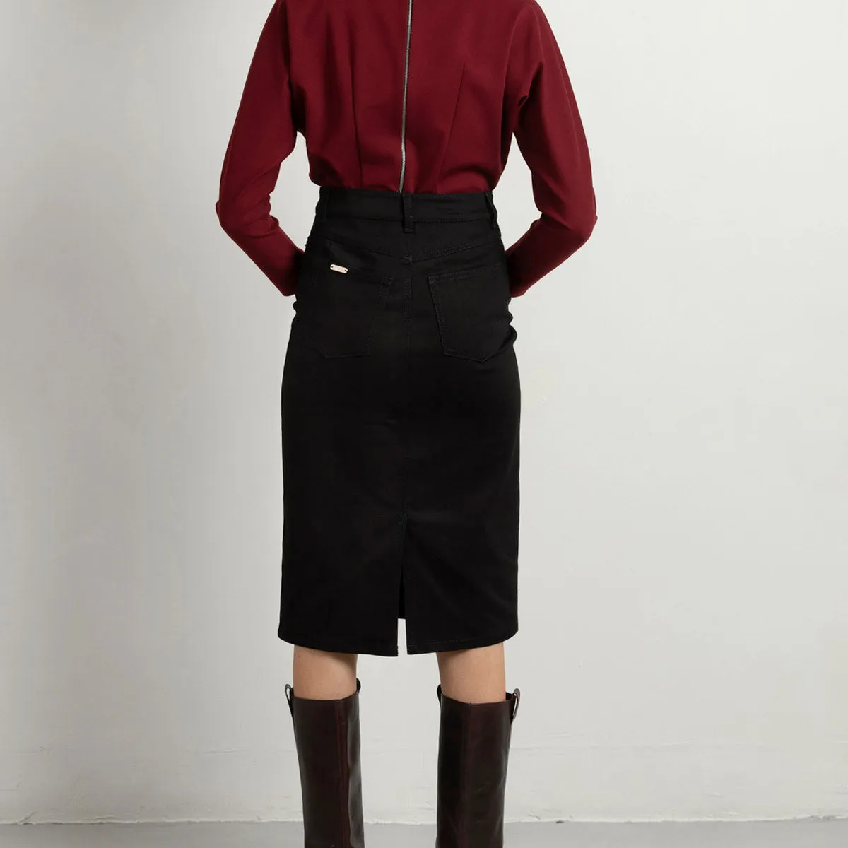 Black Denim Skirt sold by Ivalo.com product image thumbnail 4