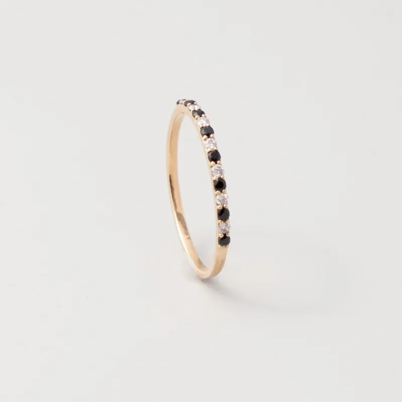 Memory Diamond Ring Gold Black & White sold by Ivalo.com