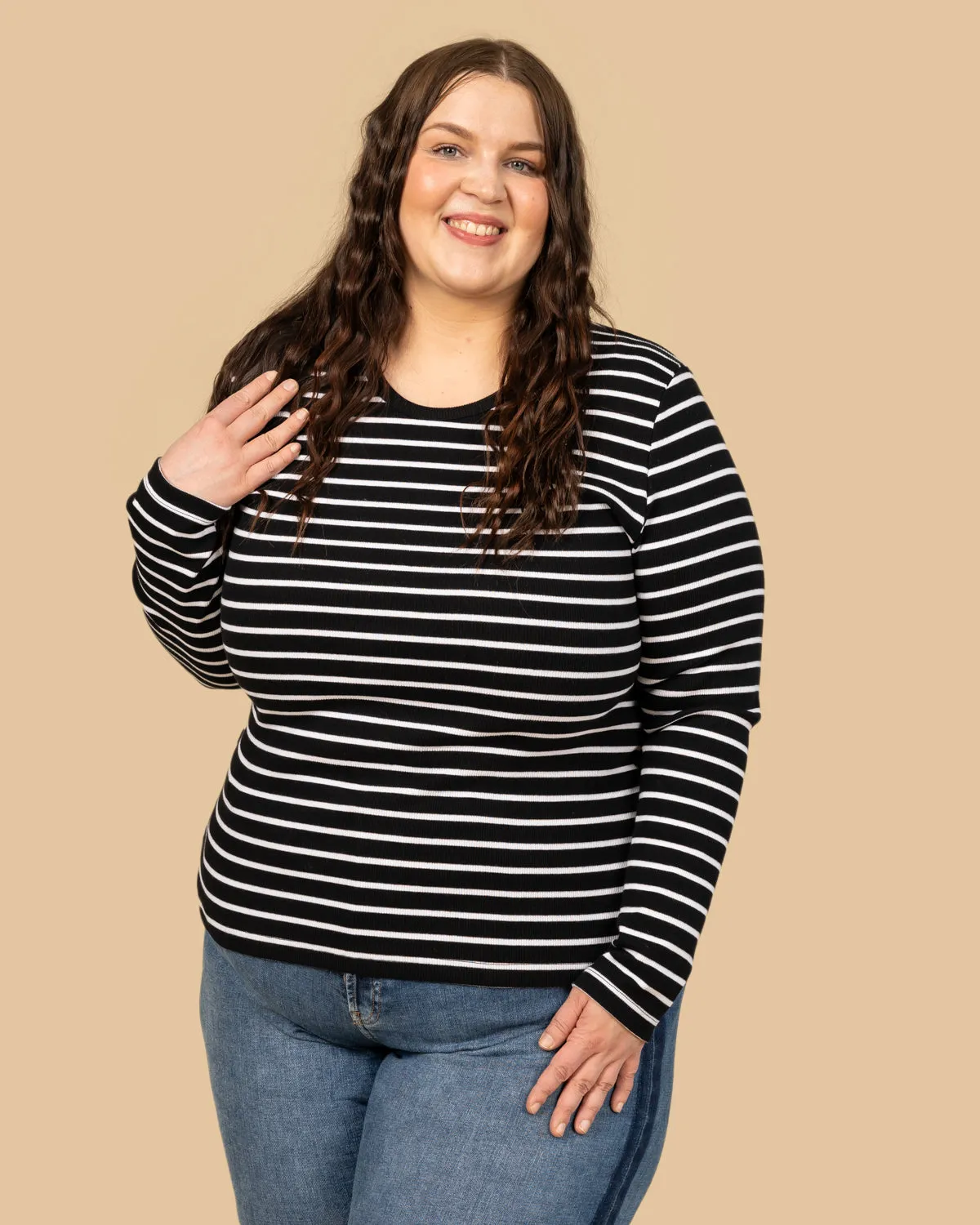 Long Sleeve Top Black Striped sold by Ivalo.com