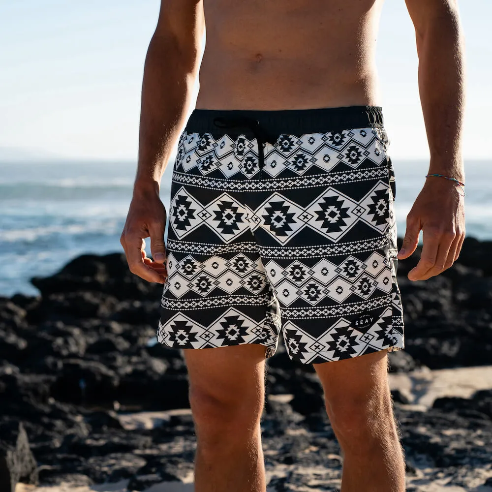 Swim Boxer Medium Black White Native Print sold by Ivalo.com