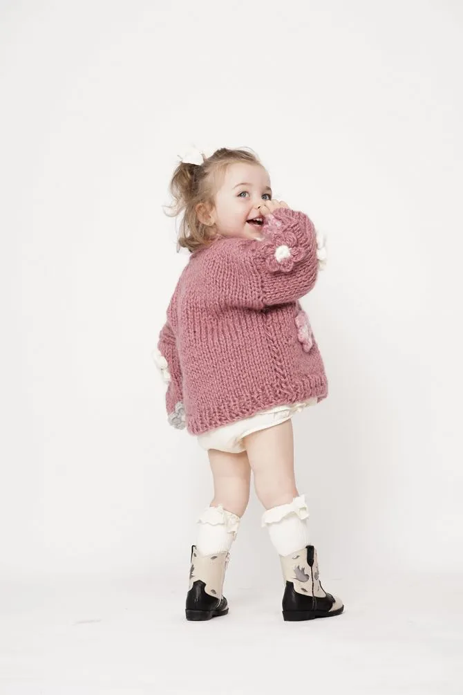 Kids' Petit Handmade Flower Sweater Dark Pink sold by Ivalo.com product image thumbnail 3