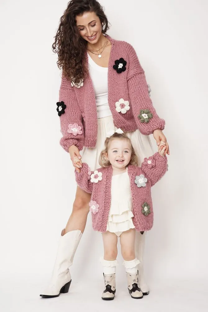 Kids' Petit Handmade Flower Sweater Dark Pink sold by Ivalo.com product image thumbnail 2