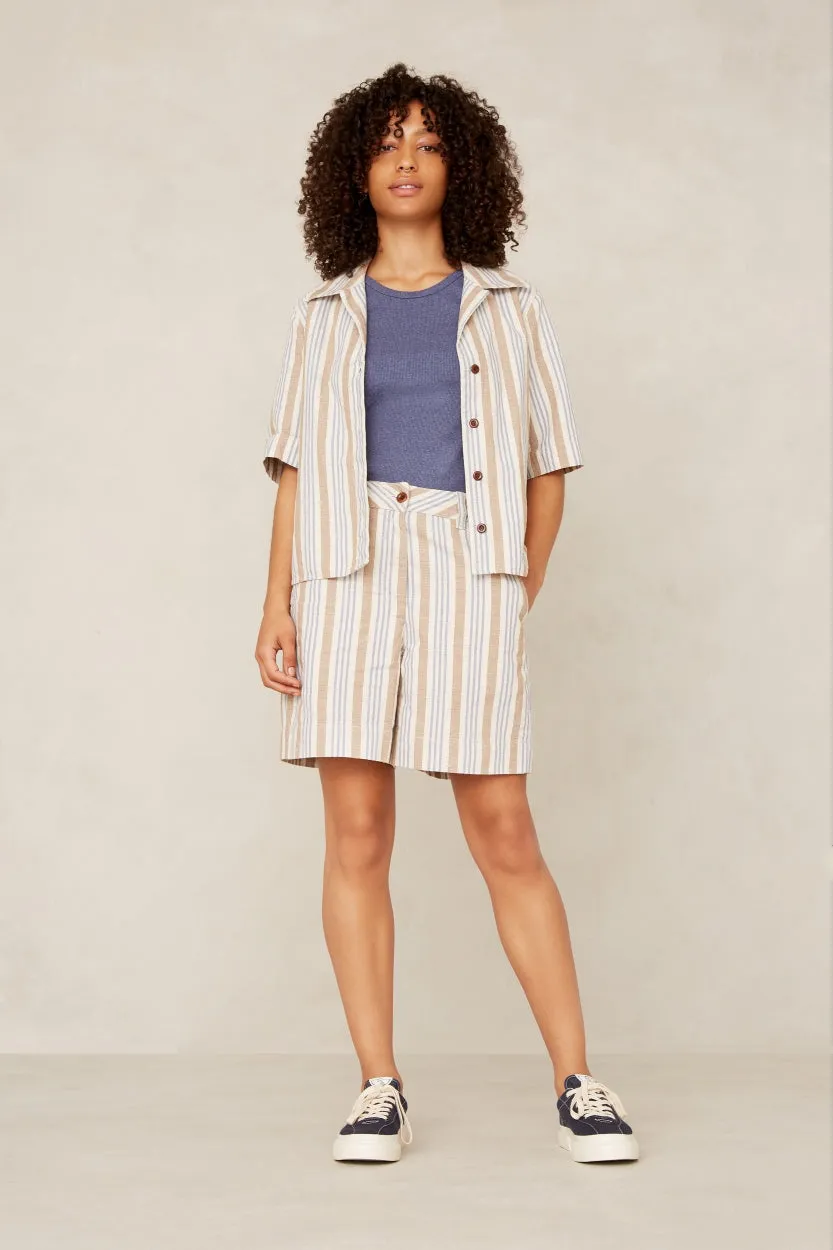 Bangja Shorts Ecru Hemp Stripe sold by Ivalo.com