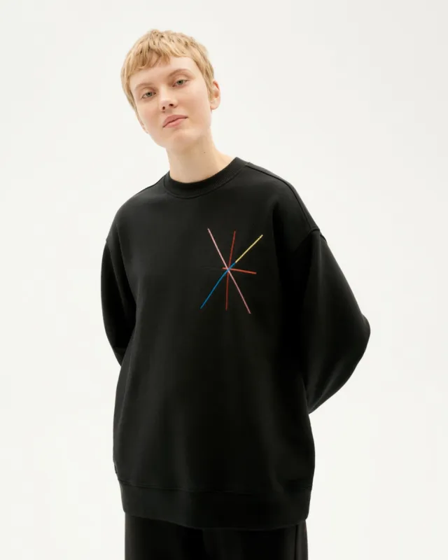 Jane Sweatshirt Black Vertex made by Thinking Mu