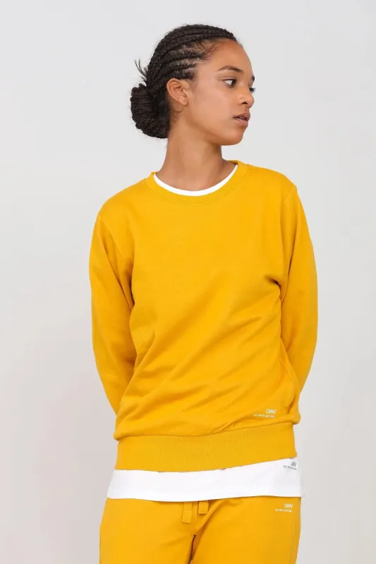 Women's Gauzed Crewneck Sweatshirt Ochre sold by Ivalo.com