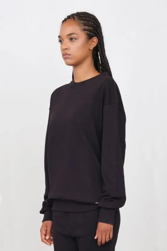 Women's Gauzed Crewneck Sweatshirt Black sold by Ivalo.com
