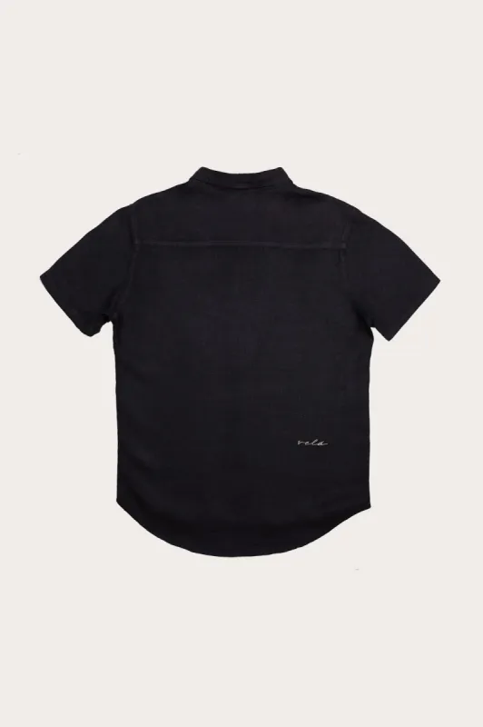 Men's Malibu Linen Button Down Shirt Black sold by Ivalo.com