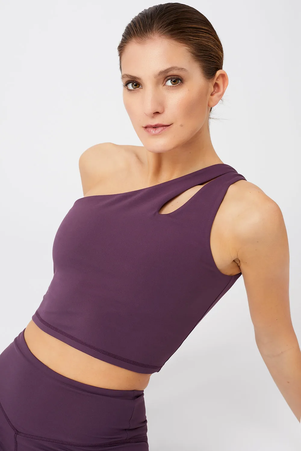 Cropped Shoulder Top + Flared Sports Pants Set Purple Passion sold by Ivalo.com product image thumbnail 5