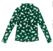 Iisi Wool Turtleneck Top Alpine Rose Green/White sold by Ivalo.com