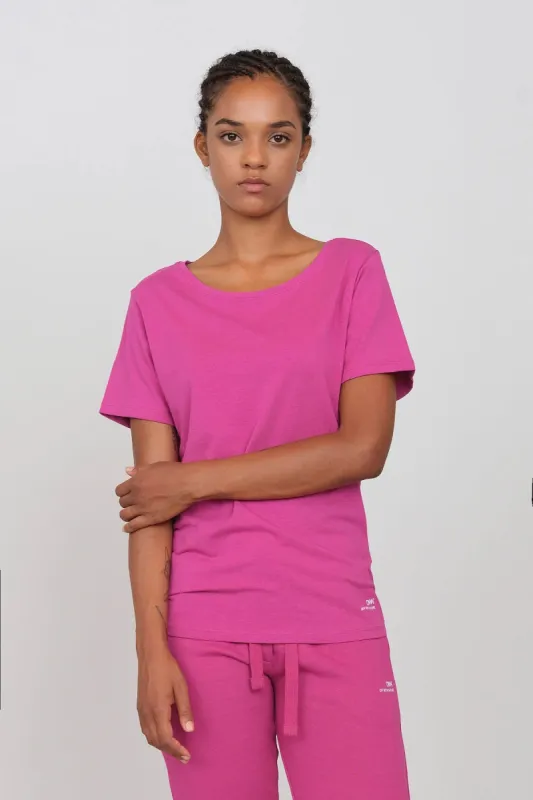 Women's Crewneck T-Shirt Fuchsia sold by Ivalo.com
