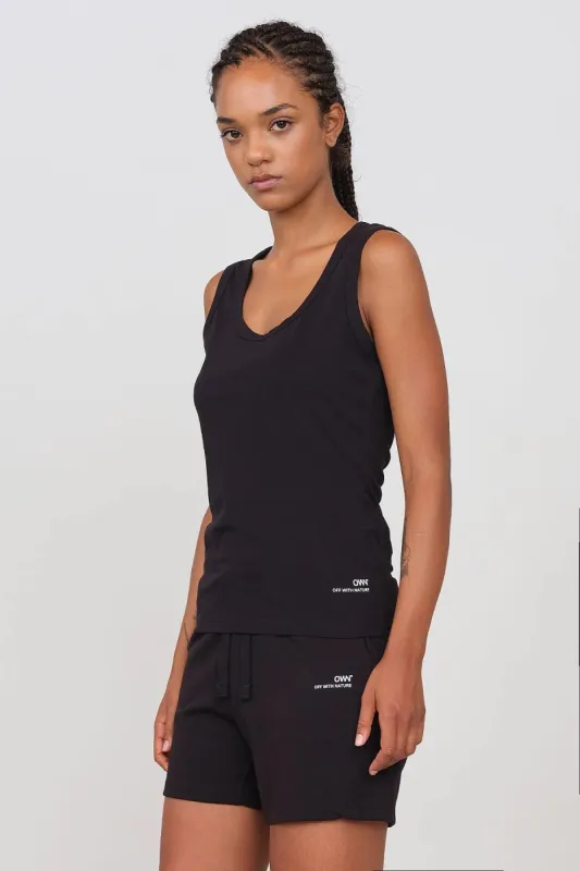 Women's Deep Neck Tank Top Black sold by Ivalo.com