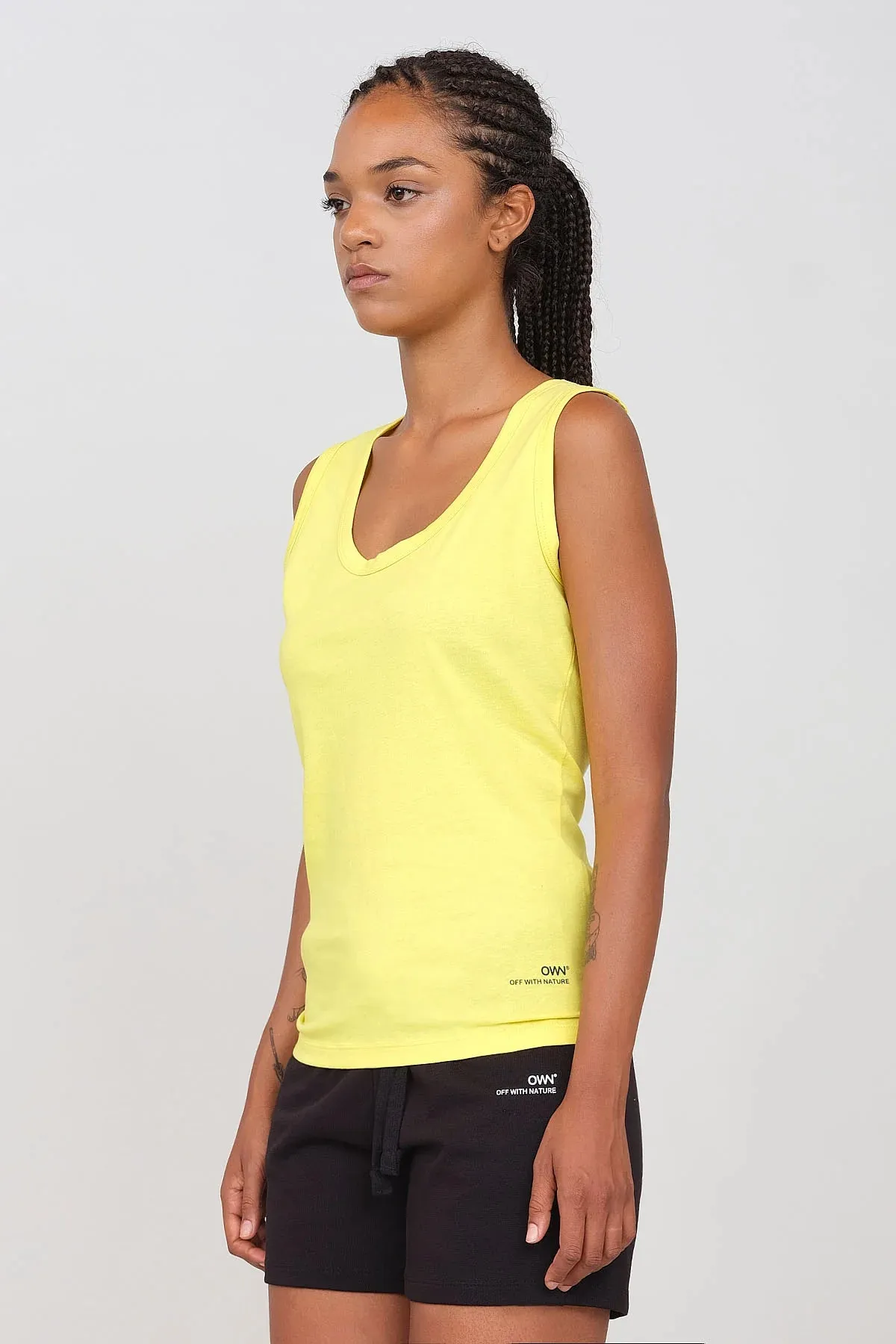 Women's Deep Neck Tank Top Yellow sold by Ivalo.com product image thumbnail 3