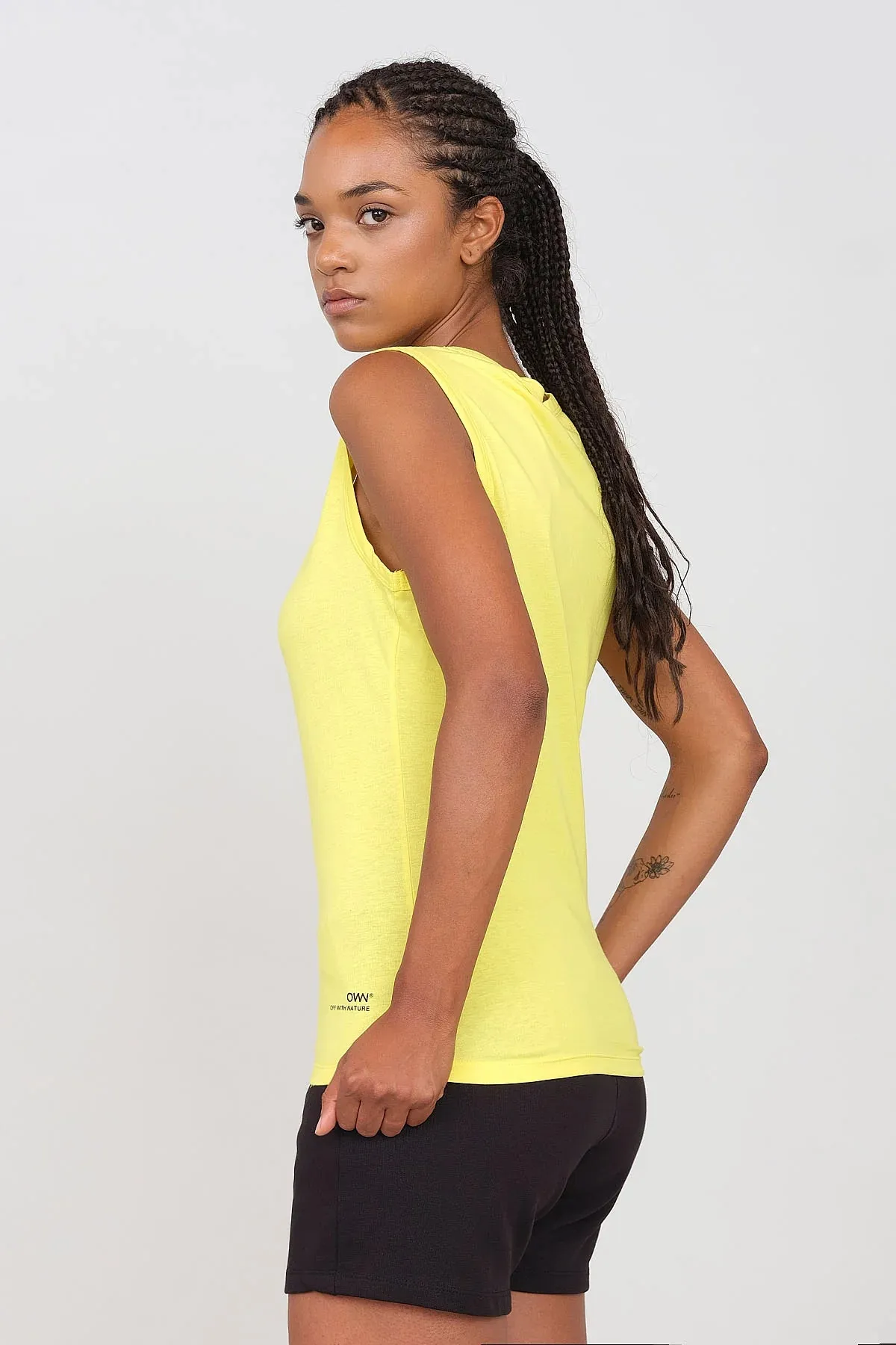 Women's Deep Neck Tank Top Yellow sold by Ivalo.com