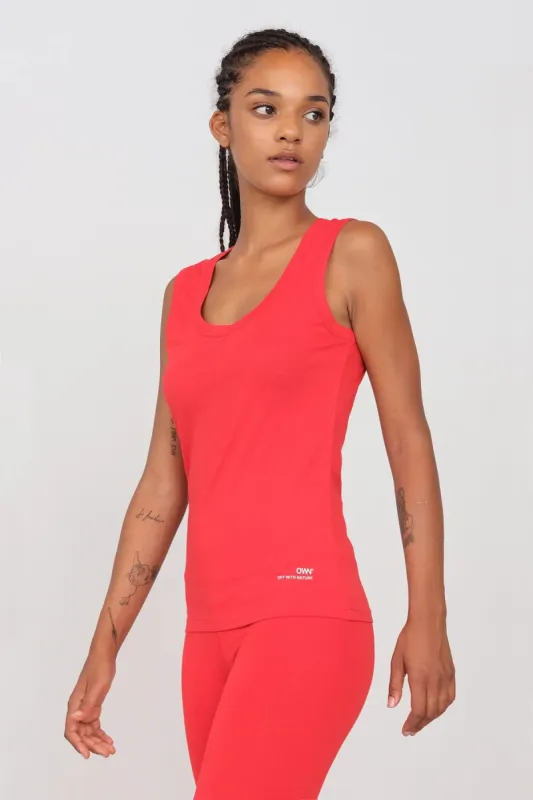 Women's Deep Neck Tank Top Red sold by Ivalo.com