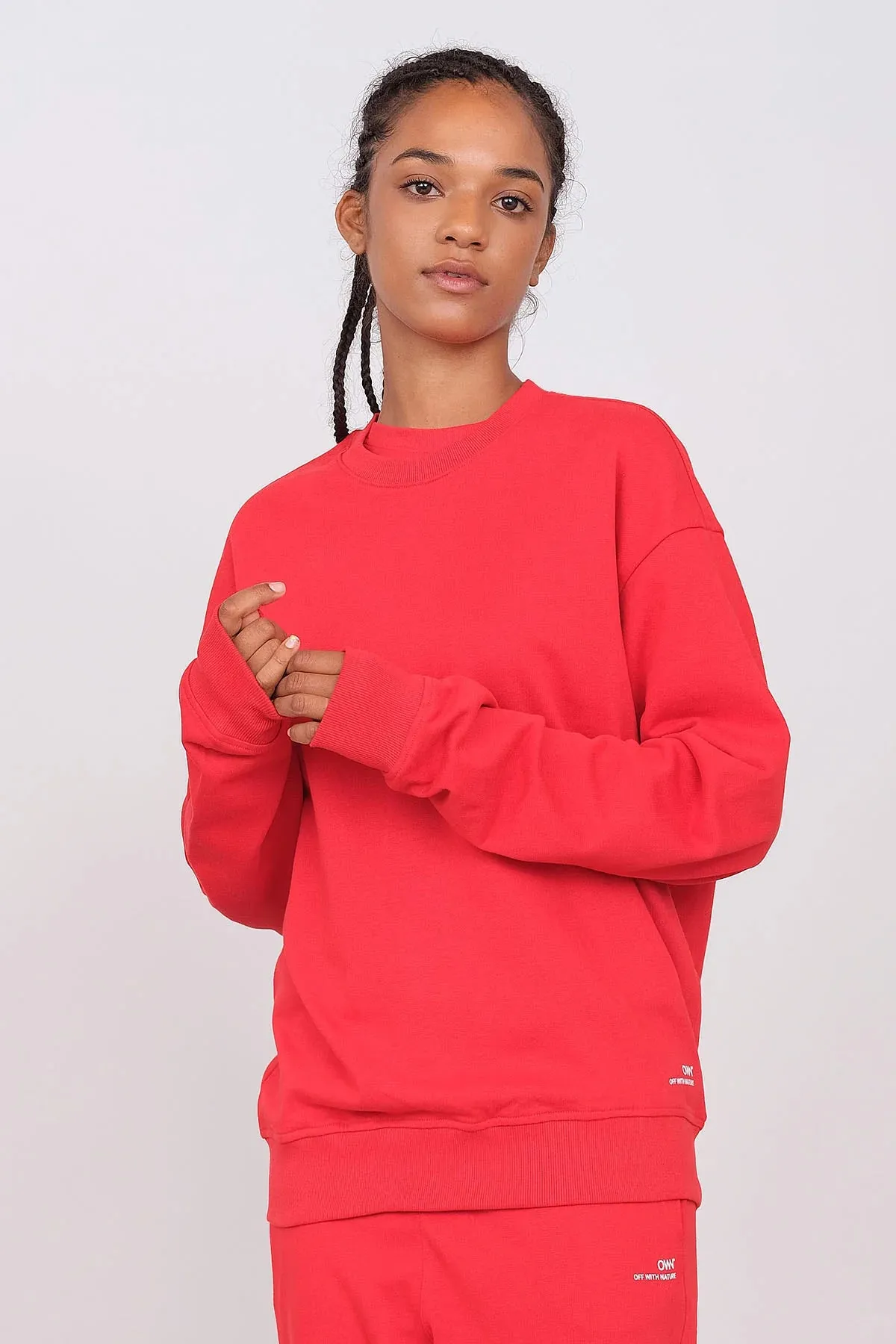 Unisex Oversize Crewneck Sweatshirt Red sold by Ivalo.com product image thumbnail 3