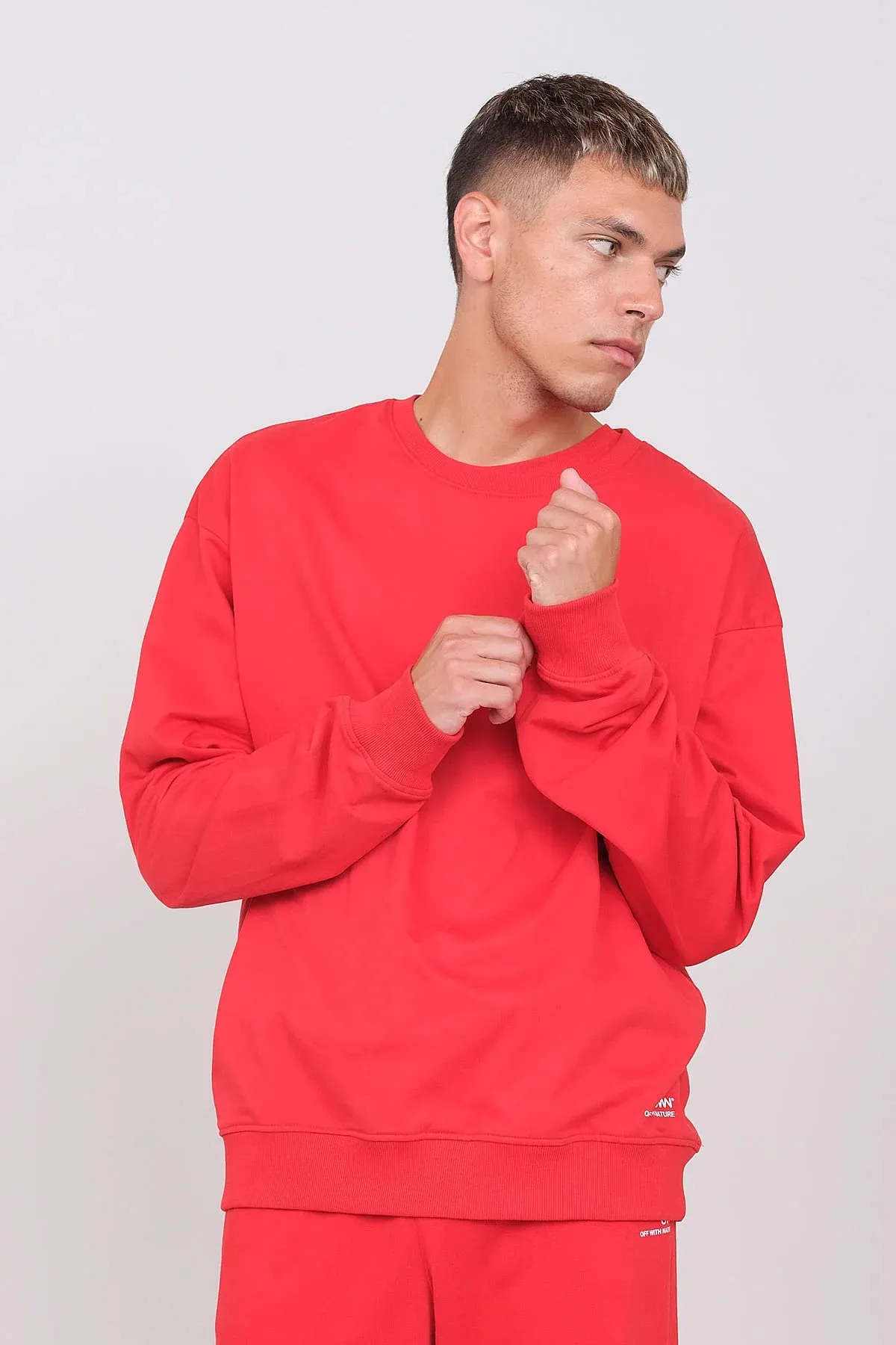 Unisex Oversize Crewneck Sweatshirt Red sold by Ivalo.com product image thumbnail 2