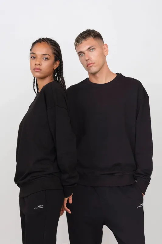 Unisex Oversize Crewneck Sweatshirt Black sold by Ivalo.com