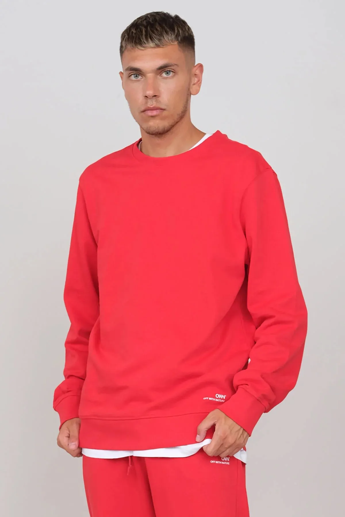 Men's Gauzy Crewneck Sweatshirt Red sold by Ivalo.com