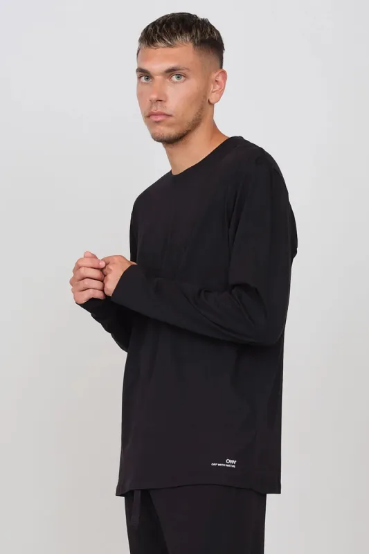 Long Sleeve Crewneck T-Shirt Black sold by Ivalo.com