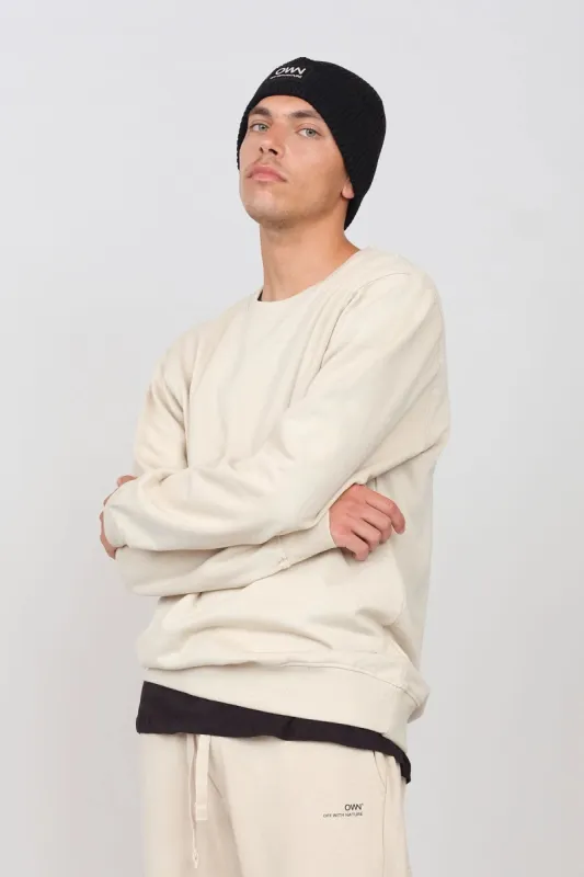 Men's Crewneck Sweatshirt Ecru sold by Ivalo.com