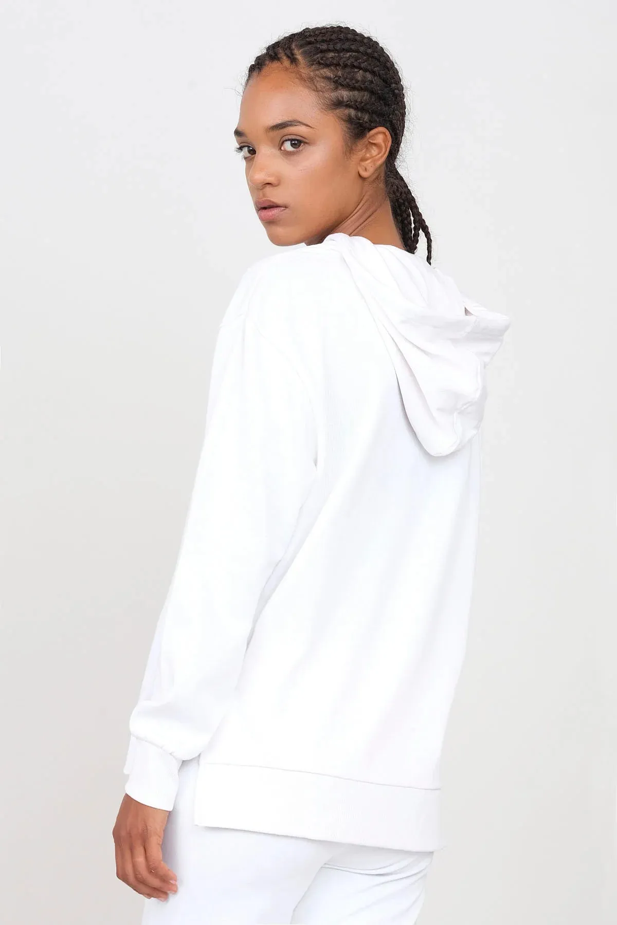 Hoodie With Side Slits White sold by Ivalo.com product image thumbnail 4