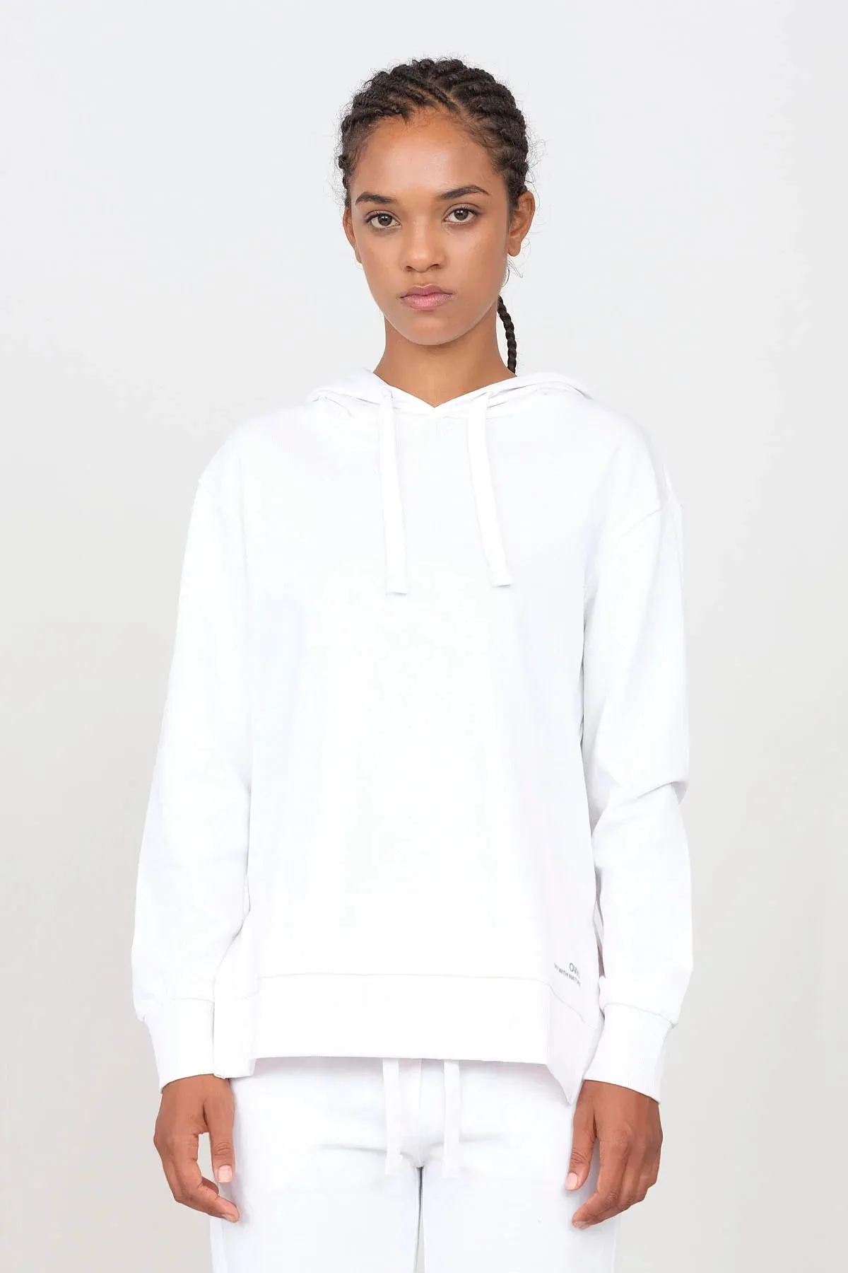 Hoodie With Side Slits White sold by Ivalo.com