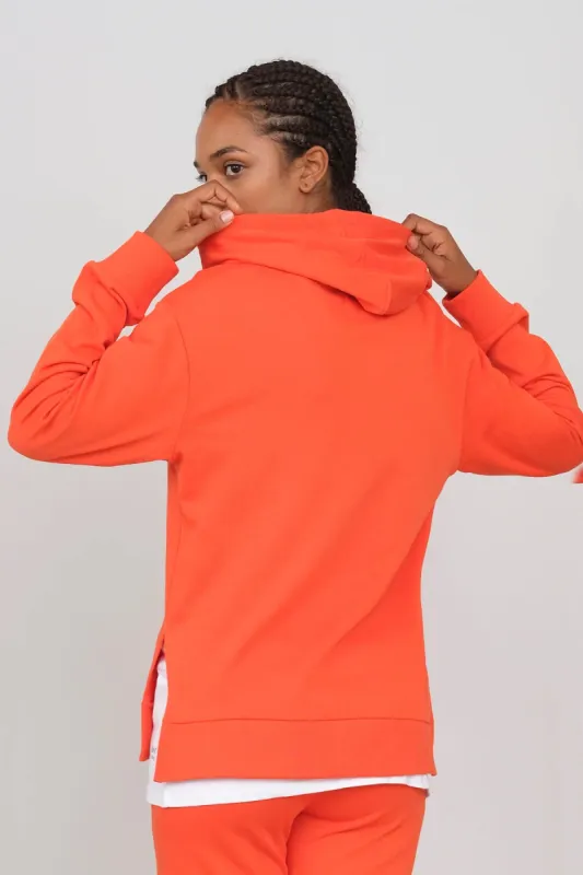 Hoodie With Side Slits Tomato sold by Ivalo.com