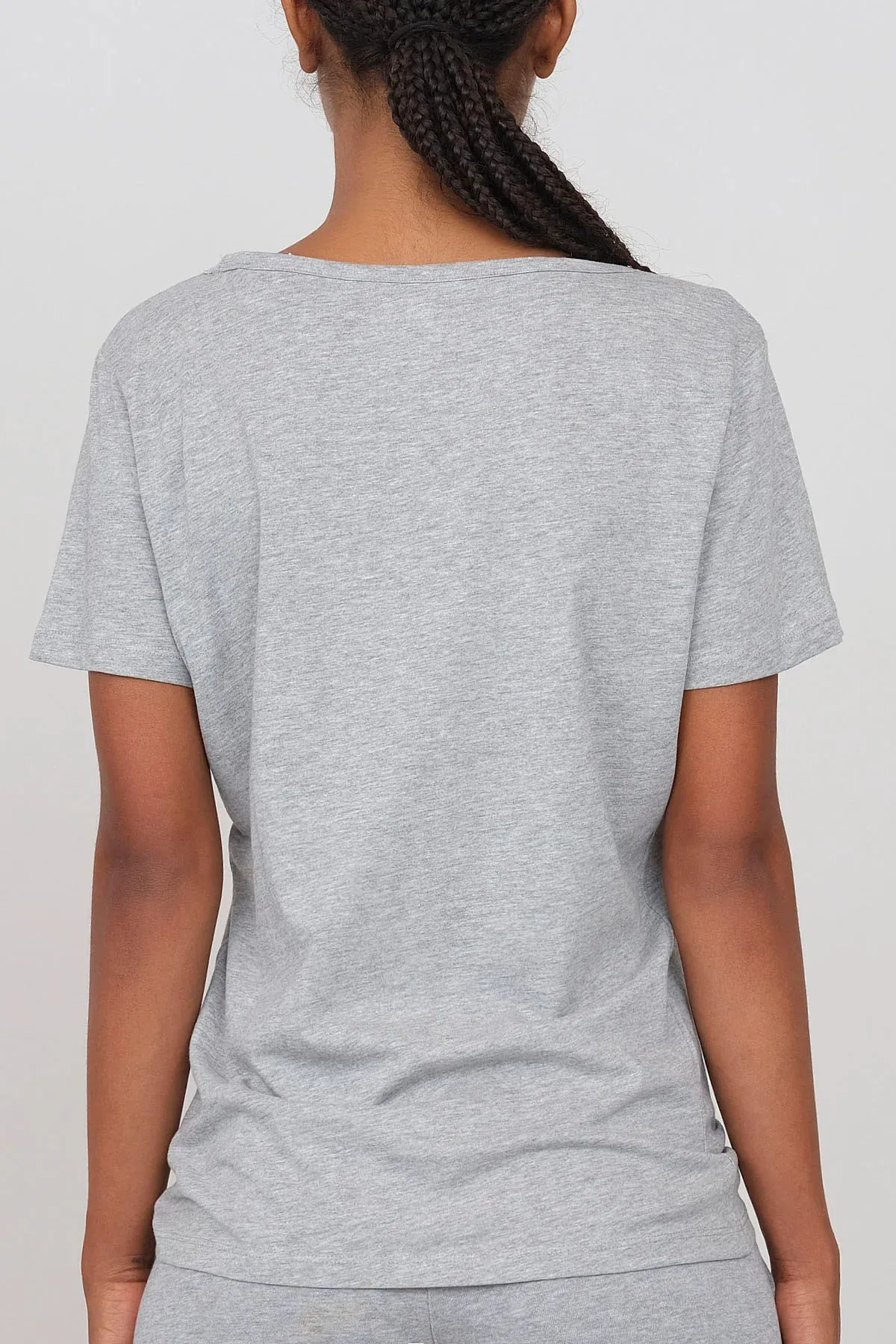 Deep Neck Jersey T-Shirt Grey sold by Ivalo.com product image thumbnail 3