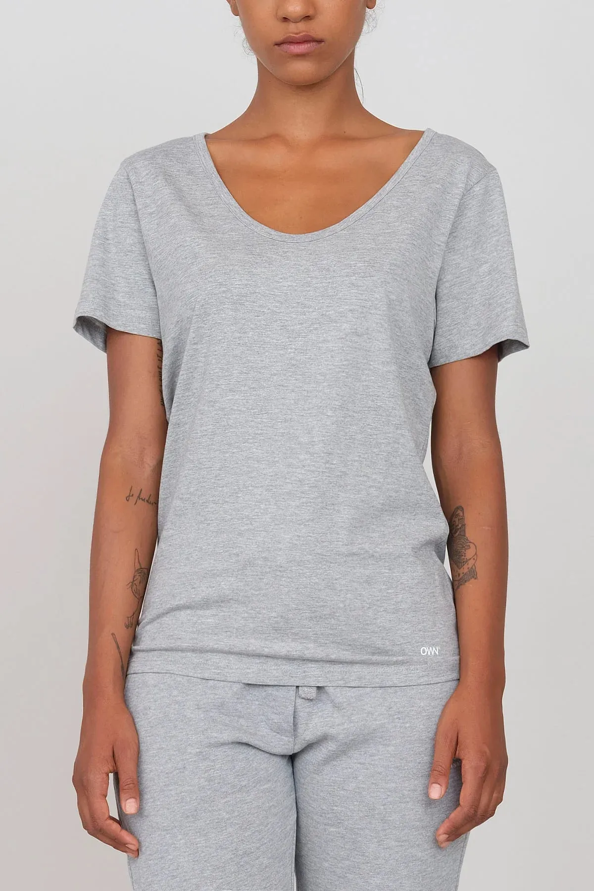 Deep Neck Jersey T-Shirt Grey sold by Ivalo.com product image thumbnail 2