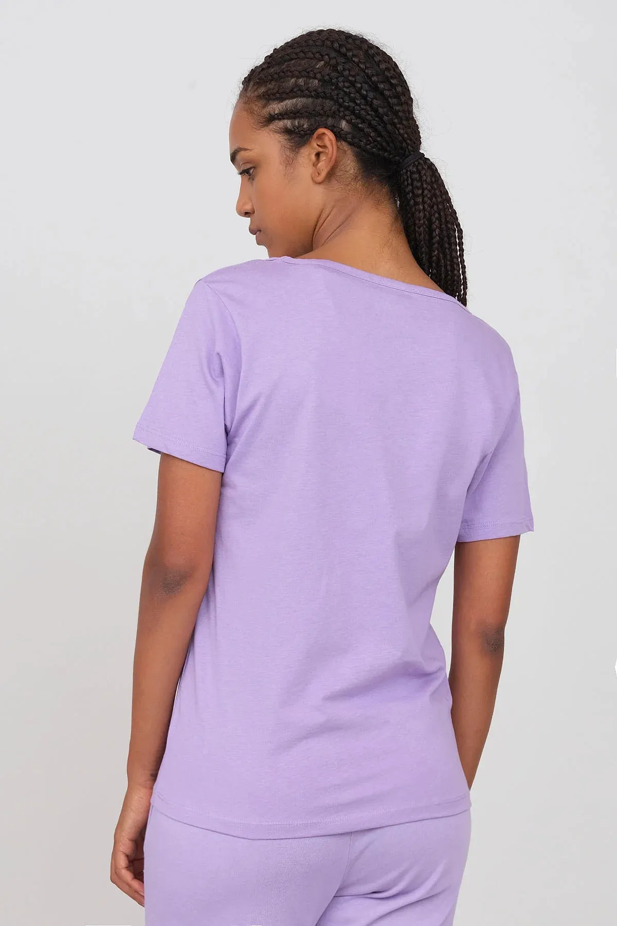 Deep Neck Jersey T-Shirt Purple sold by Ivalo.com product image thumbnail 2